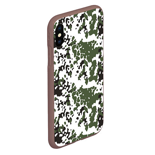 Чехол iPhone XS Max матовый Камуфляж M-84 Snow / 3D-Коричневый – фото 2