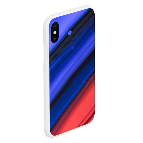 Чехол iPhone XS Max матовый Синий и красный песок / 3D-Белый – фото 2