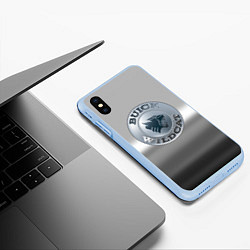 Чехол iPhone XS Max матовый Buick Wildcat - emblem, цвет: 3D-голубой — фото 2