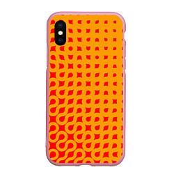 Чехол iPhone XS Max матовый Оранжевая абстракция, цвет: 3D-розовый