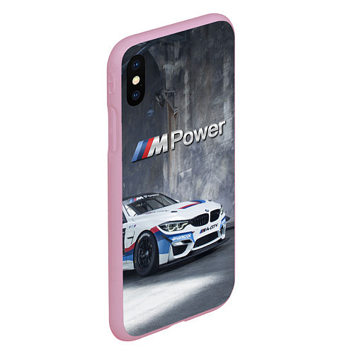 Чехол iPhone XS Max матовый BMW M4 GT4 - racing team - motorsport / 3D-Розовый – фото 2