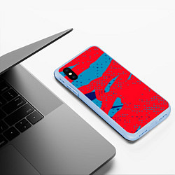 Чехол iPhone XS Max матовый Красочные пятна, цвет: 3D-голубой — фото 2