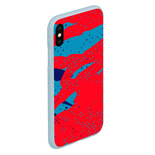 Чехол iPhone XS Max матовый Красочные пятна / 3D-Голубой – фото 2