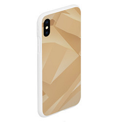 Чехол iPhone XS Max матовый Золотистые абстрактные геометрические фигуры, цвет: 3D-белый — фото 2