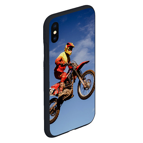 Чехол iPhone XS Max матовый Мотофристайл / 3D-Черный – фото 2