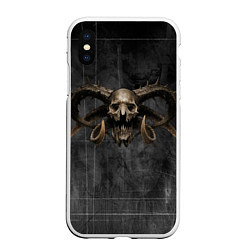 Чехол iPhone XS Max матовый The bones, цвет: 3D-белый