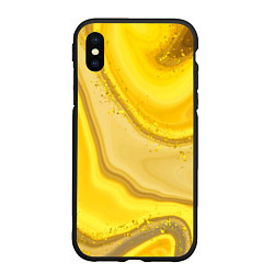 Чехол iPhone XS Max матовый Сладкий янтарный мед, цвет: 3D-черный