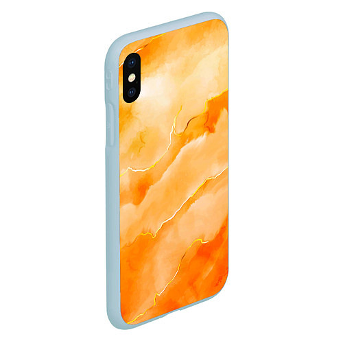 Чехол iPhone XS Max матовый Оранжевое настроение / 3D-Голубой – фото 2
