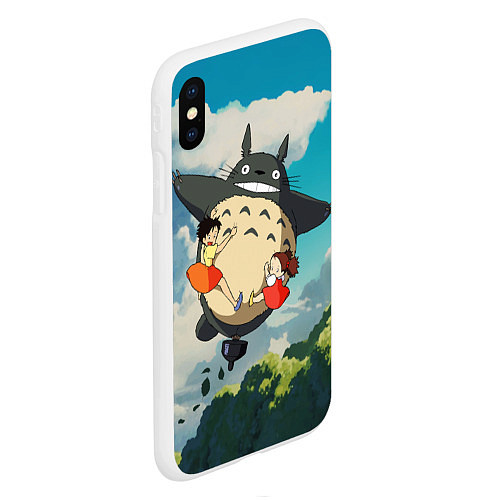 Чехол iPhone XS Max матовый Flight Totoro / 3D-Белый – фото 2