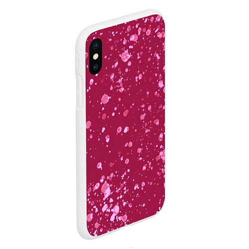 Чехол iPhone XS Max матовый Текстура Розовый взрыв / 3D-Белый – фото 2