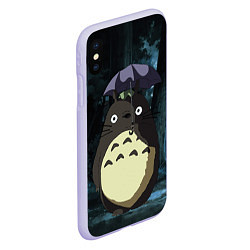 Чехол iPhone XS Max матовый Totoro in rain forest, цвет: 3D-светло-сиреневый — фото 2