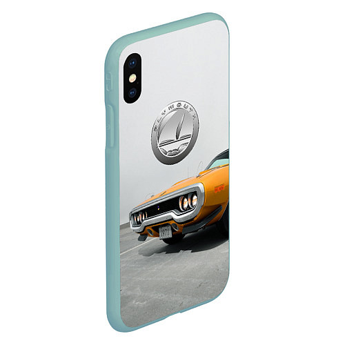 Чехол iPhone XS Max матовый Рыжая бестия - Plymouth Satellite 1971 года / 3D-Мятный – фото 2