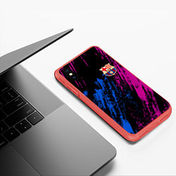 Чехол iPhone XS Max матовый Фк барса, цвет: 3D-красный — фото 2