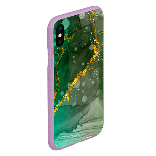 Чехол iPhone XS Max матовый Изумрудная фантазия / 3D-Сиреневый – фото 2