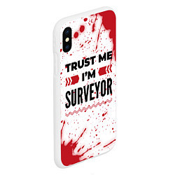 Чехол iPhone XS Max матовый Trust me Im surveyor white, цвет: 3D-белый — фото 2