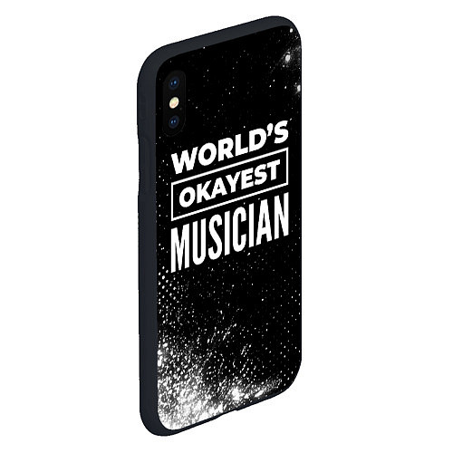 Чехол iPhone XS Max матовый Worlds okayest musician - dark / 3D-Черный – фото 2