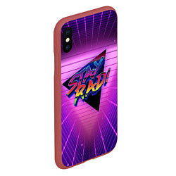 Чехол iPhone XS Max матовый Retro wave triangle, цвет: 3D-красный — фото 2