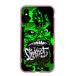 Чехол iPhone XS Max матовый Slipknot - green monster по