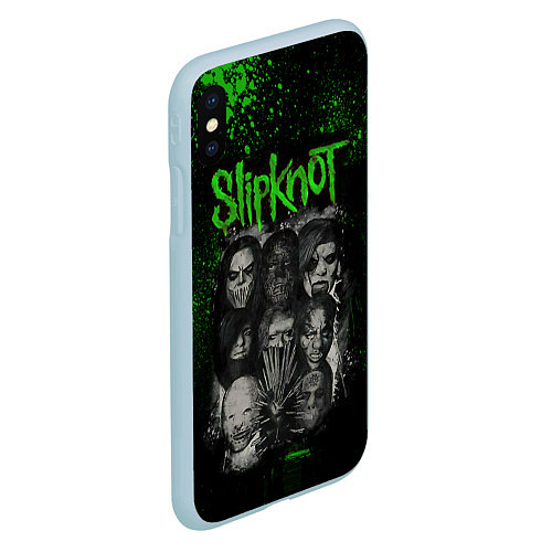 Чехол iPhone XS Max матовый Slipknot / 3D-Голубой – фото 2