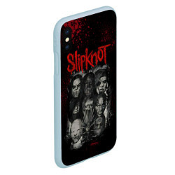 Чехол iPhone XS Max матовый Slipknot dark, цвет: 3D-голубой — фото 2