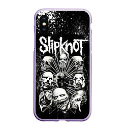 Чехол iPhone XS Max матовый Slipknot Black, цвет: 3D-светло-сиреневый