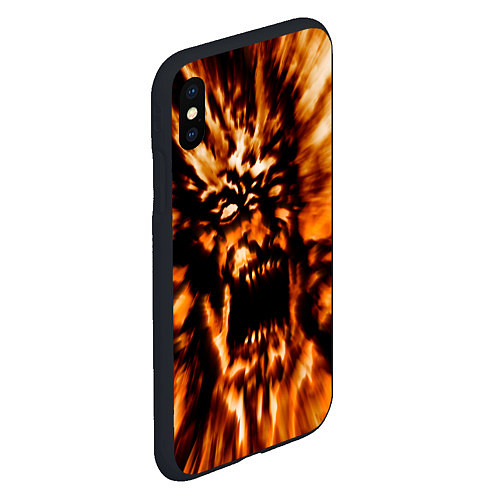 Чехол iPhone XS Max матовый Fire demon scream / 3D-Черный – фото 2