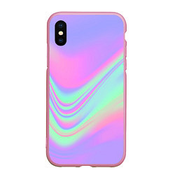 Чехол iPhone XS Max матовый Цветные волны