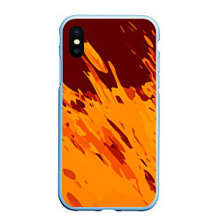 Чехол iPhone XS Max матовый Лава - брызги, цвет: 3D-голубой