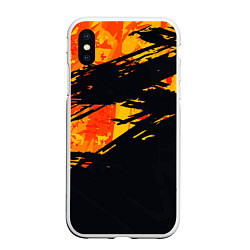 Чехол iPhone XS Max матовый Orange and black