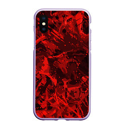 Чехол iPhone XS Max матовый Красные кляксы