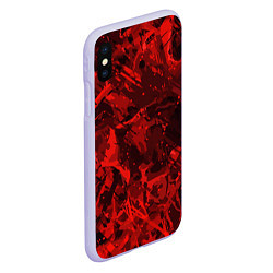 Чехол iPhone XS Max матовый Красные кляксы, цвет: 3D-светло-сиреневый — фото 2