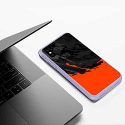 Чехол iPhone XS Max матовый Black & Orange, цвет: 3D-светло-сиреневый — фото 2