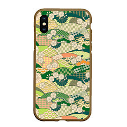 Чехол iPhone XS Max матовый Green fields, цвет: 3D-коричневый