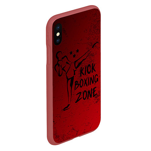 Чехол iPhone XS Max матовый Зона Кикбоксинга / 3D-Красный – фото 2