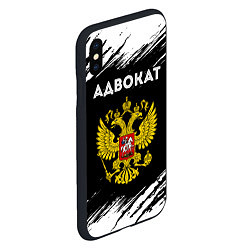 Чехол iPhone XS Max матовый Адвокат из России и герб РФ, цвет: 3D-черный — фото 2