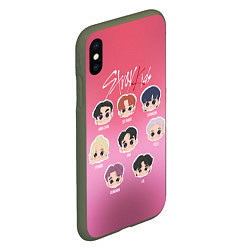 Чехол iPhone XS Max матовый Chibi Stray Kids, цвет: 3D-темно-зеленый — фото 2