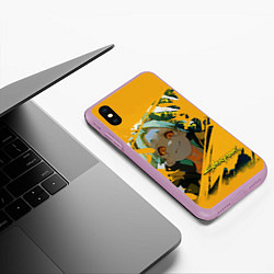 Чехол iPhone XS Max матовый Ребекка из Киберпанка, цвет: 3D-сиреневый — фото 2