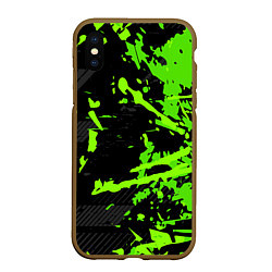 Чехол iPhone XS Max матовый Black & Green