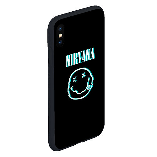 Чехол iPhone XS Max матовый Nirvana неон / 3D-Черный – фото 2