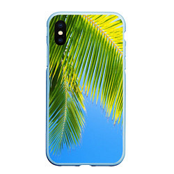 Чехол iPhone XS Max матовый Пальма у неба, цвет: 3D-голубой