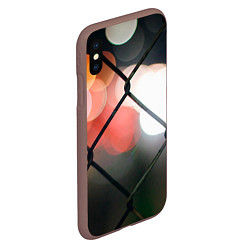 Чехол iPhone XS Max матовый Сетка на фоне боке, цвет: 3D-коричневый — фото 2