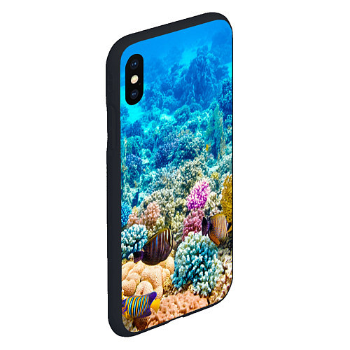 Чехол iPhone XS Max матовый Дно морское / 3D-Черный – фото 2