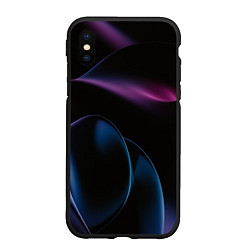 Чехол iPhone XS Max матовый Абстрактные фиолетовые волны