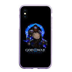 Чехол iPhone XS Max матовый Thor GoW Ragnarok, цвет: 3D-светло-сиреневый