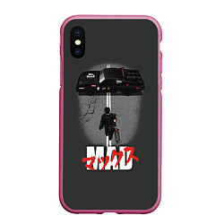 Чехол iPhone XS Max матовый Mad Max and Akira, цвет: 3D-малиновый