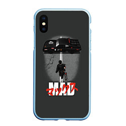 Чехол iPhone XS Max матовый Mad Max and Akira, цвет: 3D-голубой
