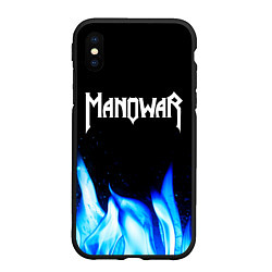 Чехол iPhone XS Max матовый Manowar blue fire, цвет: 3D-черный