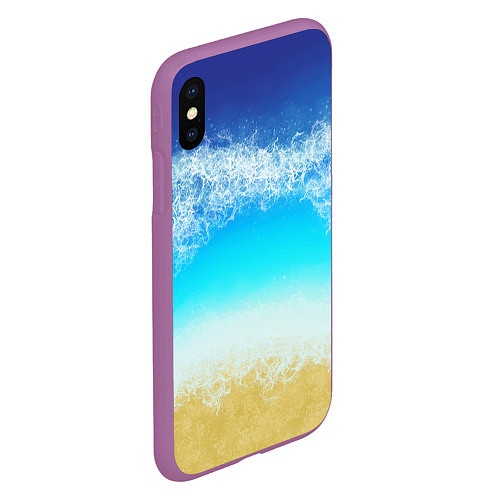 Чехол iPhone XS Max матовый Sea lagoon / 3D-Фиолетовый – фото 2