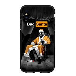 Чехол iPhone XS Max матовый Bad Santa REC, цвет: 3D-черный