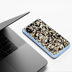 Чехол iPhone XS Max матовый Камуфляж зимний лес - мелкий, цвет: 3D-голубой — фото 2